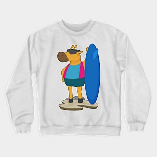 Giraffe Surfer Surfboard Crewneck Sweatshirt